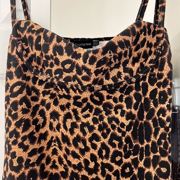 Leopard Print Strap Cup Detailed Midi - Picture 4 of 4